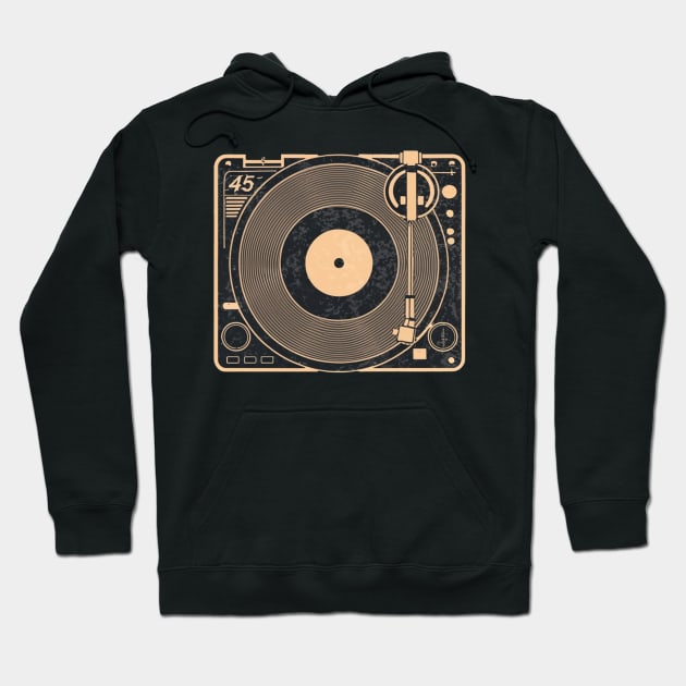 45 Record Adapter (Distressed) Hoodie by Aldrvnd